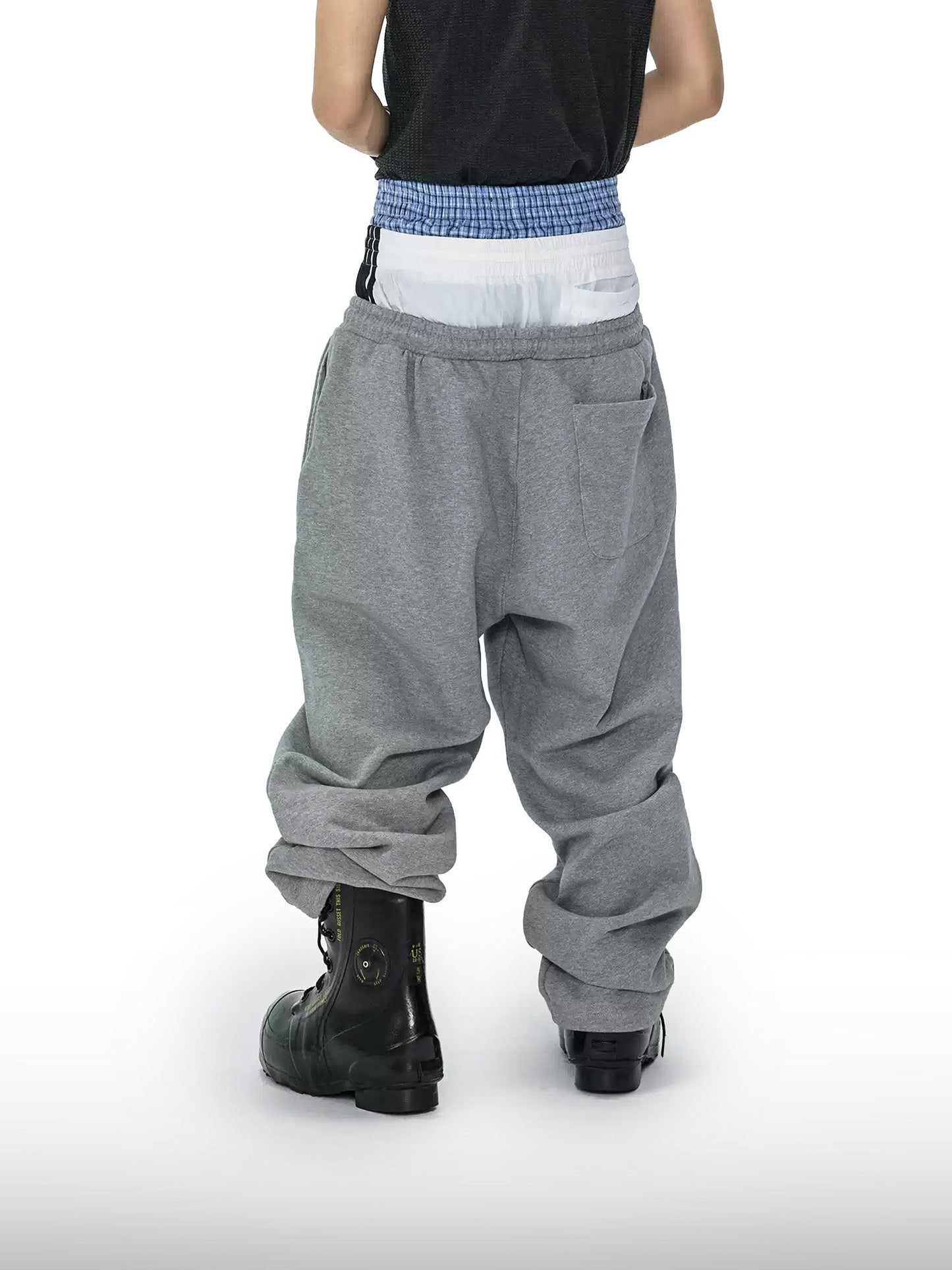 Triple-Waist Heather Sweatpants