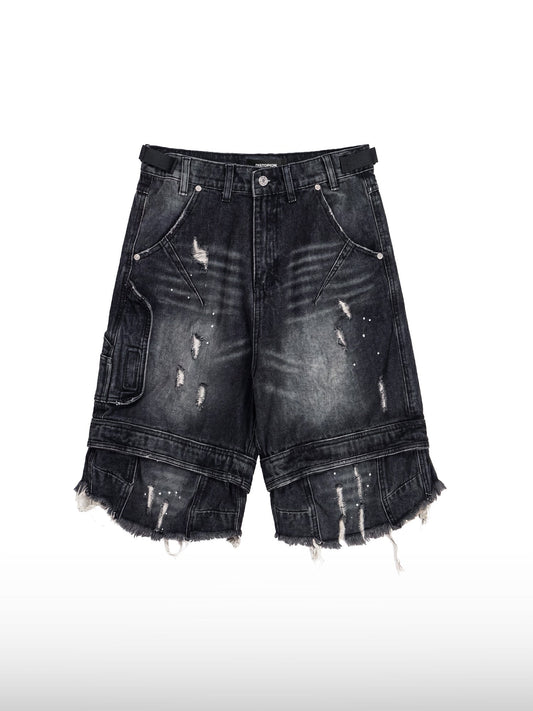 Grunge Denim Shorts