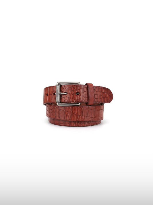 Lava Croc-Embossed Belt
