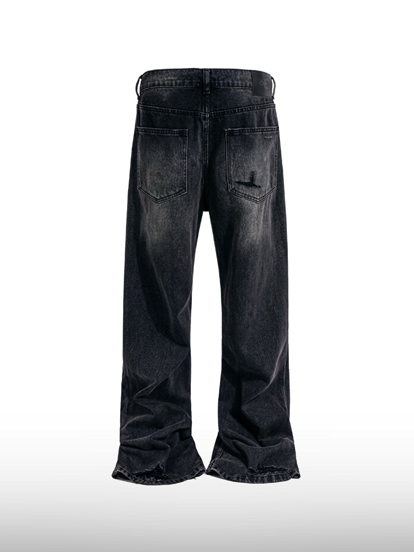 Ripped Black Flare Jeans