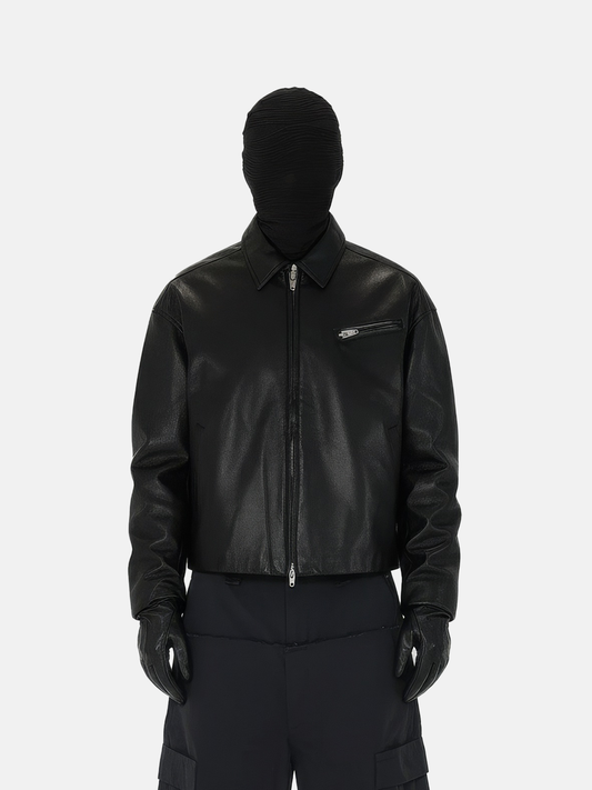 Collared Leather Jacket