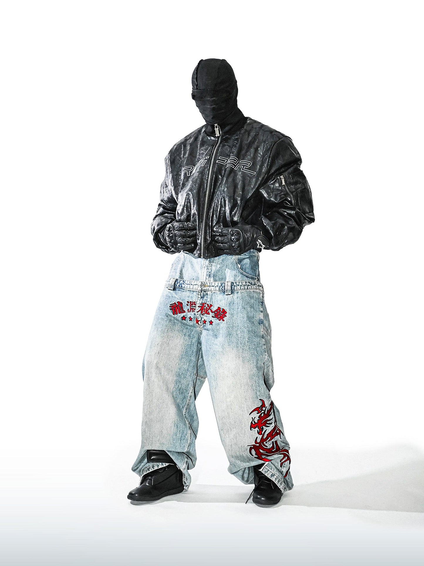 Dragon Shadow Double-Waist Jeans