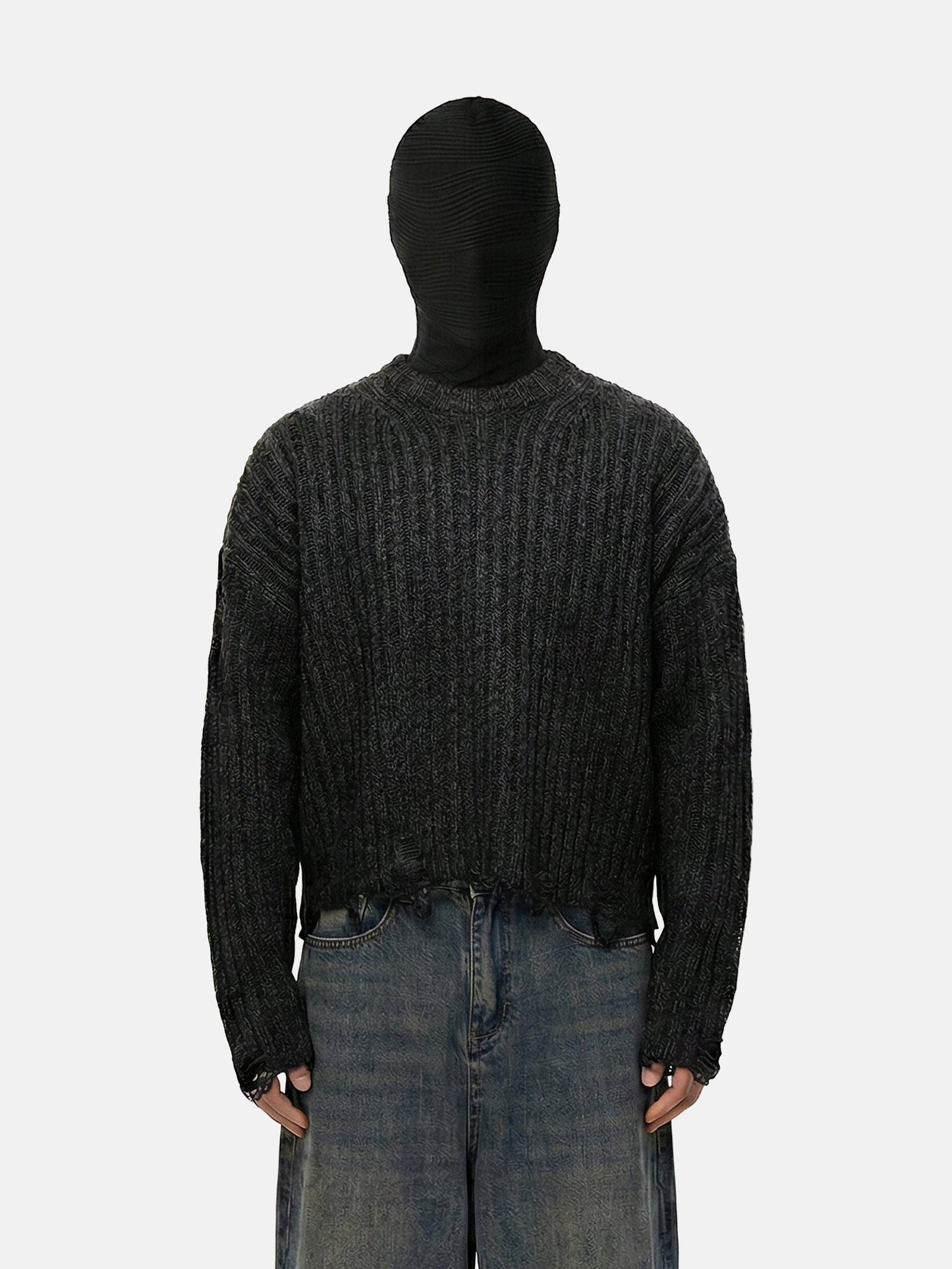 Frayed Edge Crop Sweater