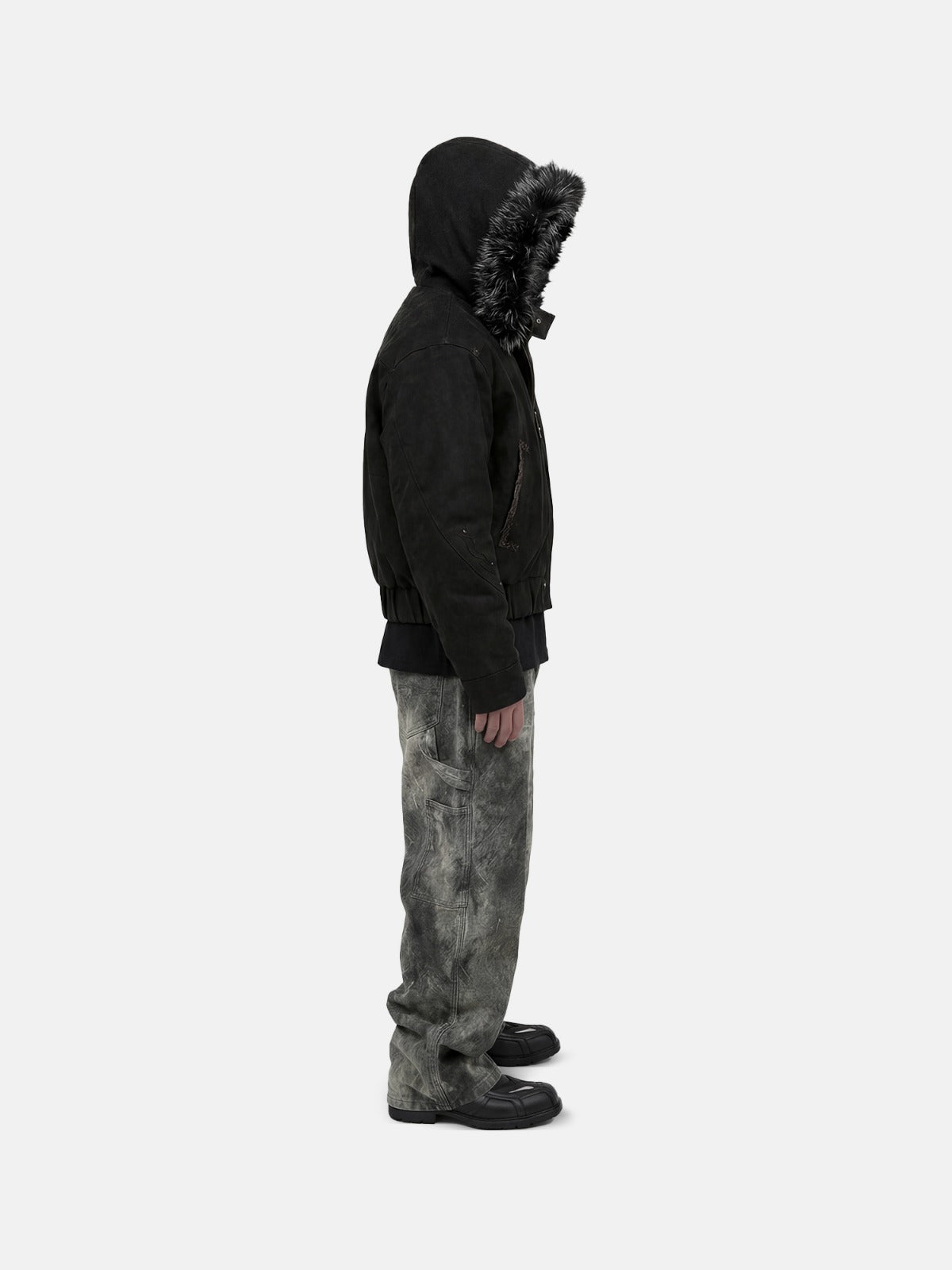 Viper Suede Hooded Bomber