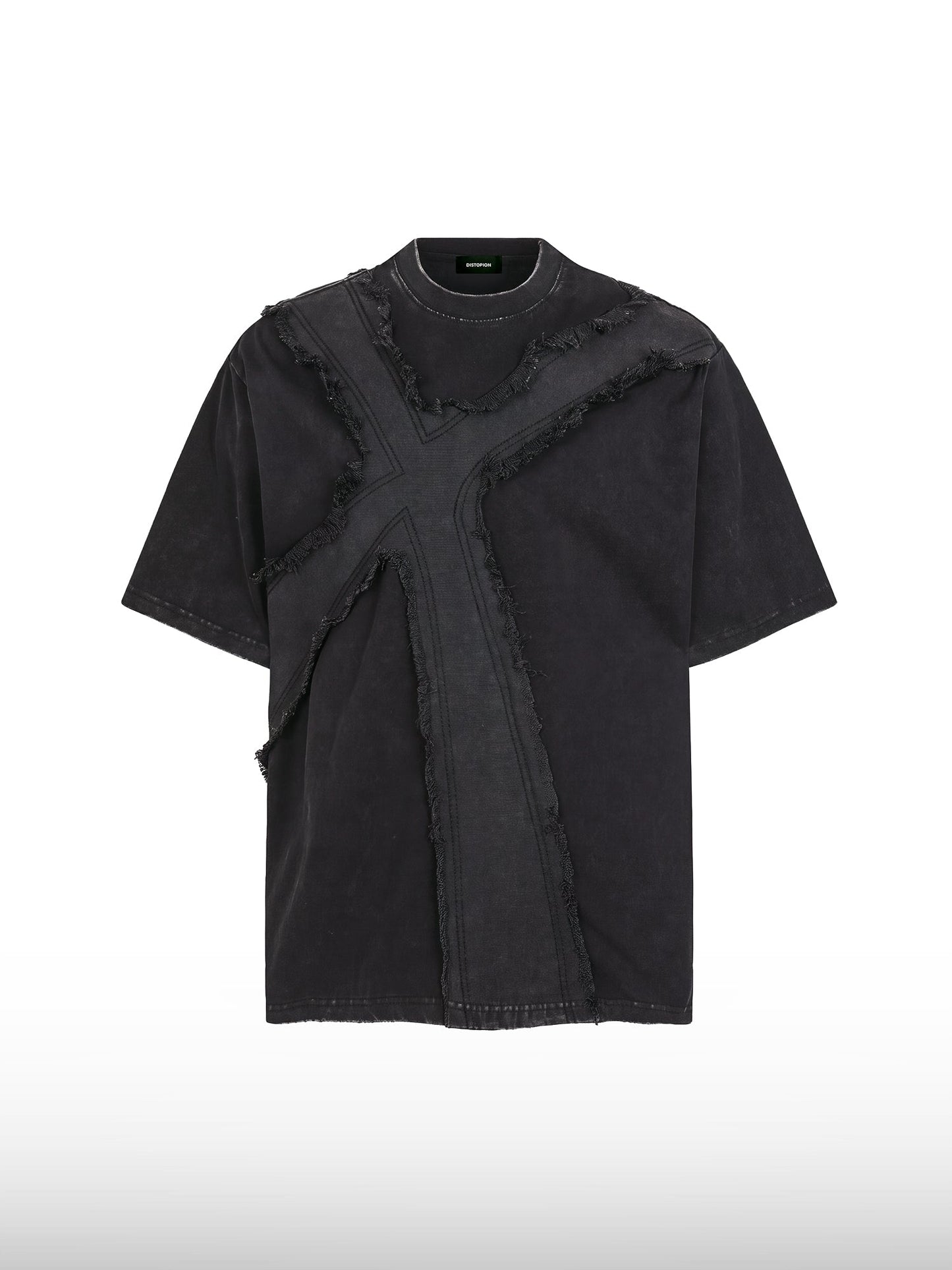 Frayed Cross Washed Tee