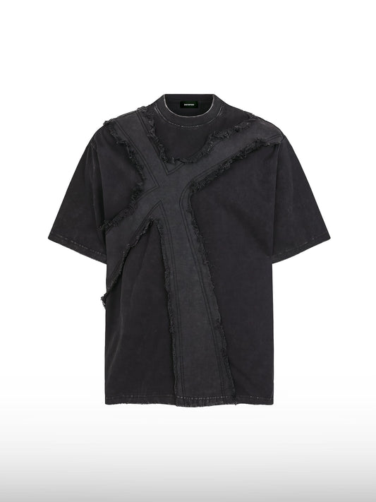 Frayed Cross Washed Tee