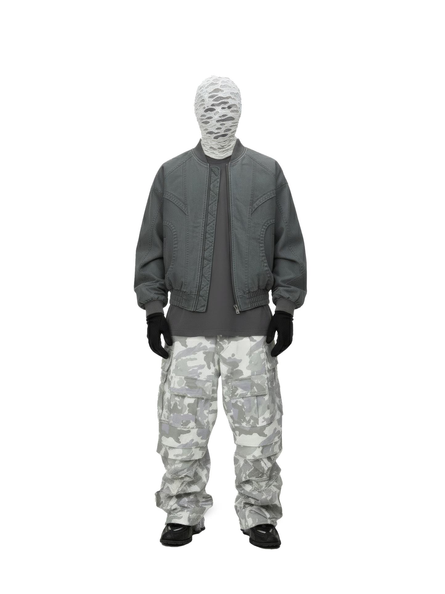 Grey Panel Bomber Jacket