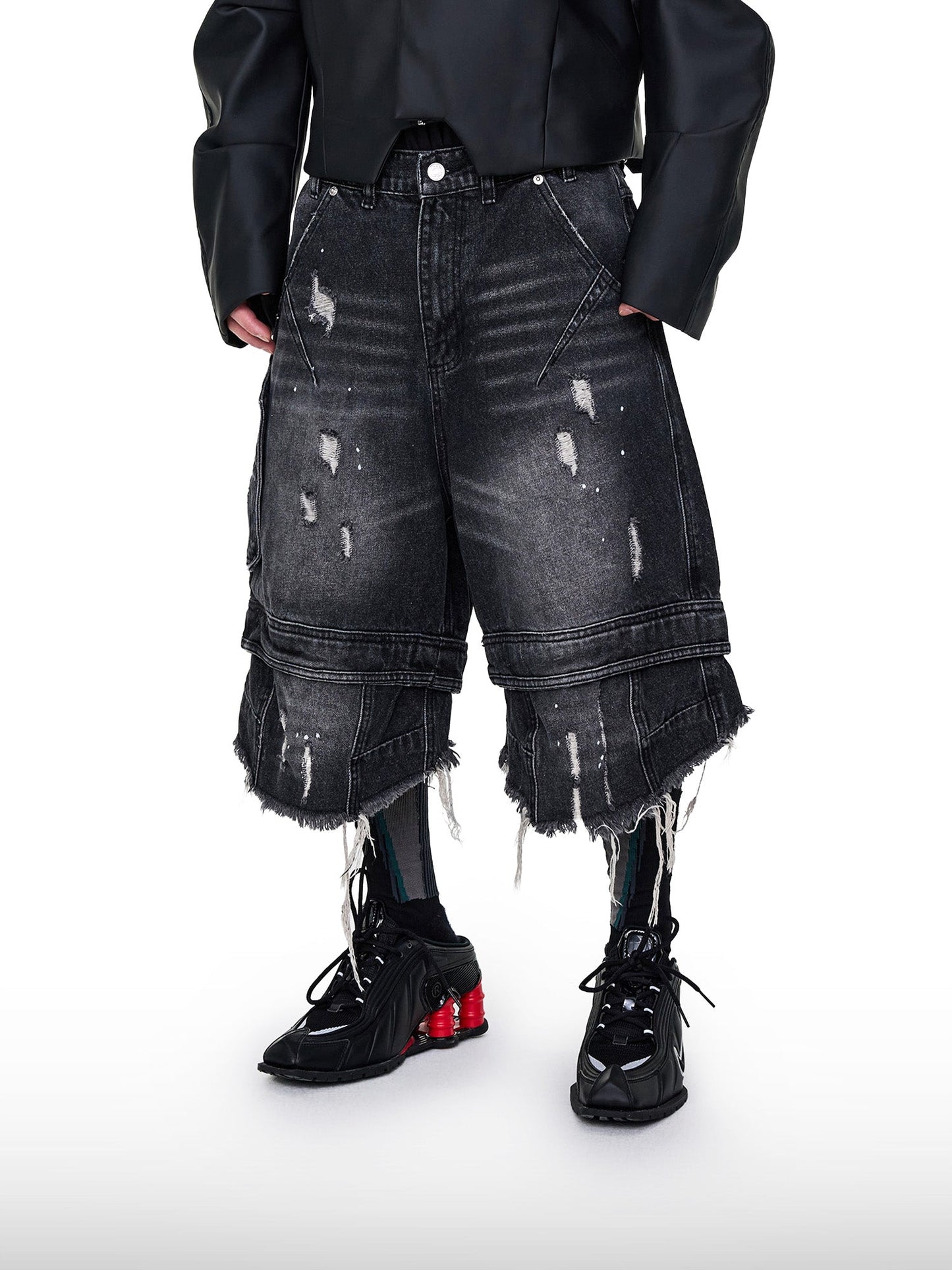 Grunge Denim Shorts