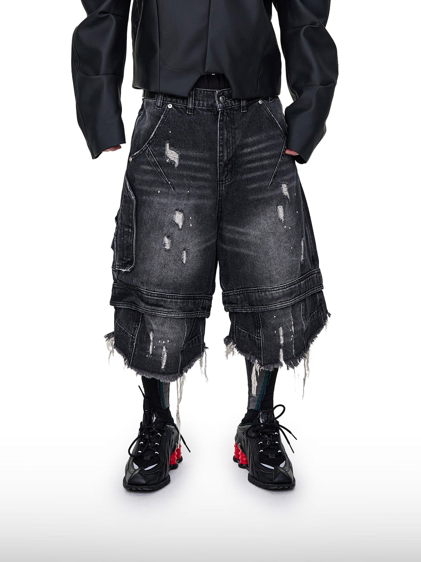 Grunge Denim Shorts