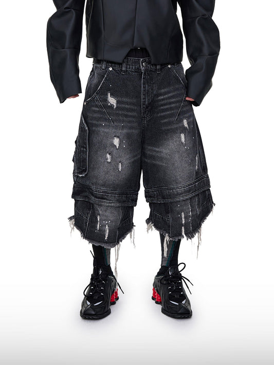 Grunge Denim Shorts