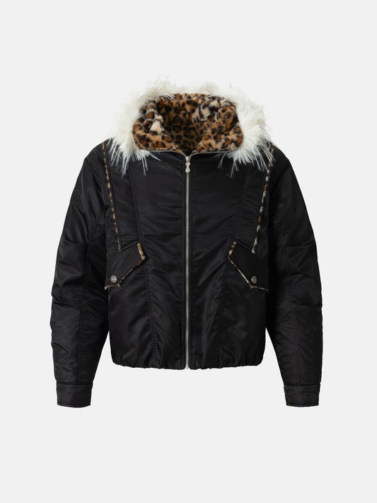 Leopard Lined Fur Jacket