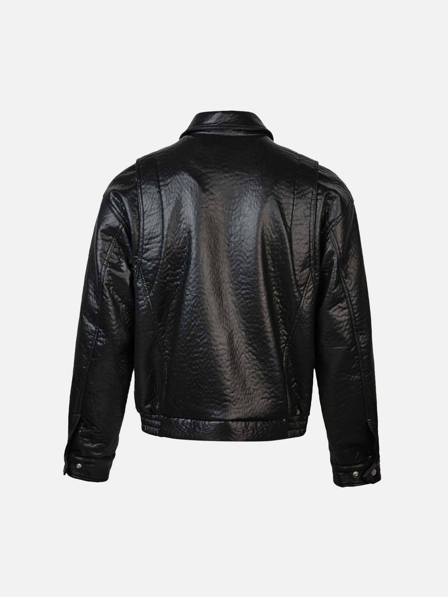 Lock Detail Leather Jacket