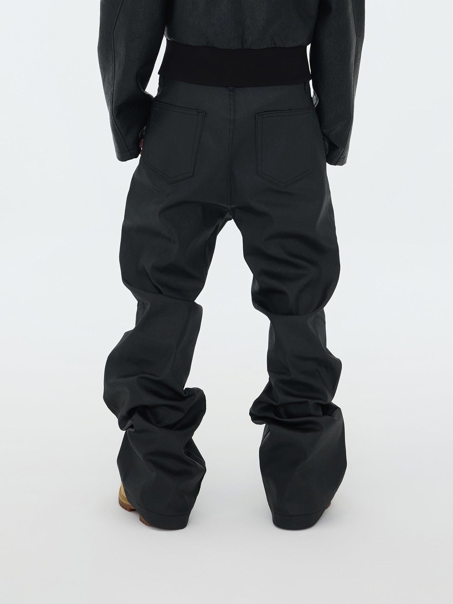 Matte Black Wide-Leg Pants