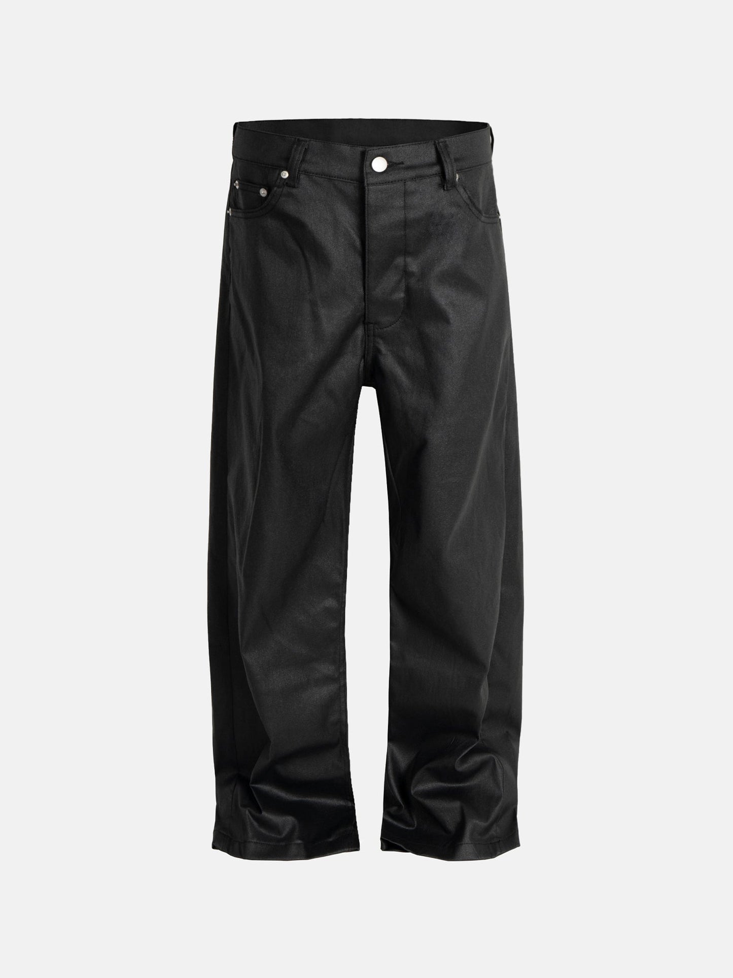 Matte Black Wide-Leg Pants