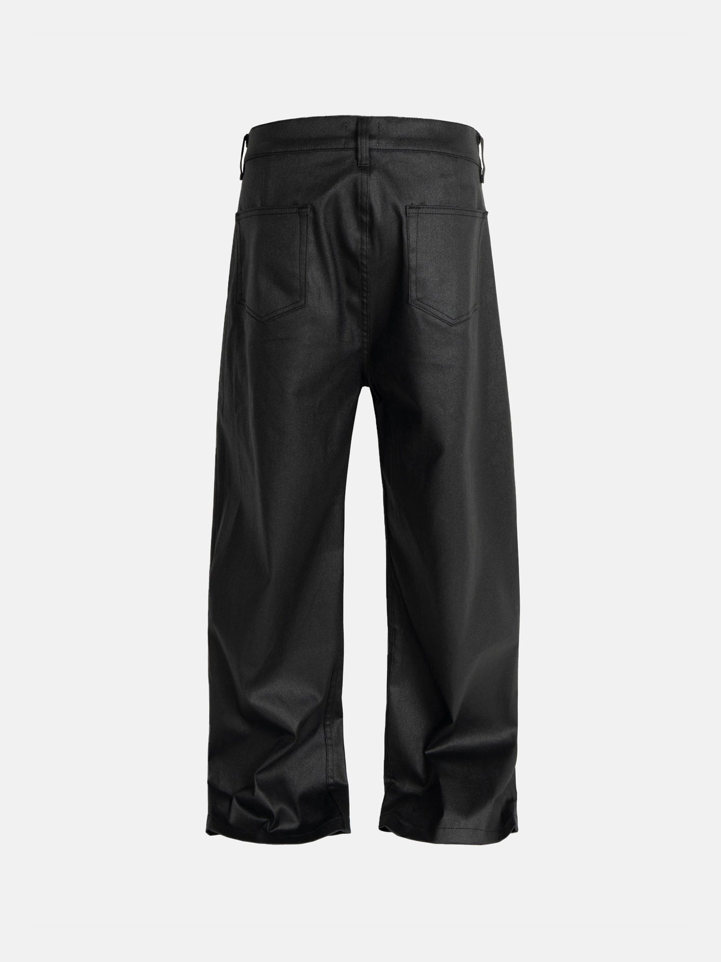 Matte Black Wide-Leg Pants