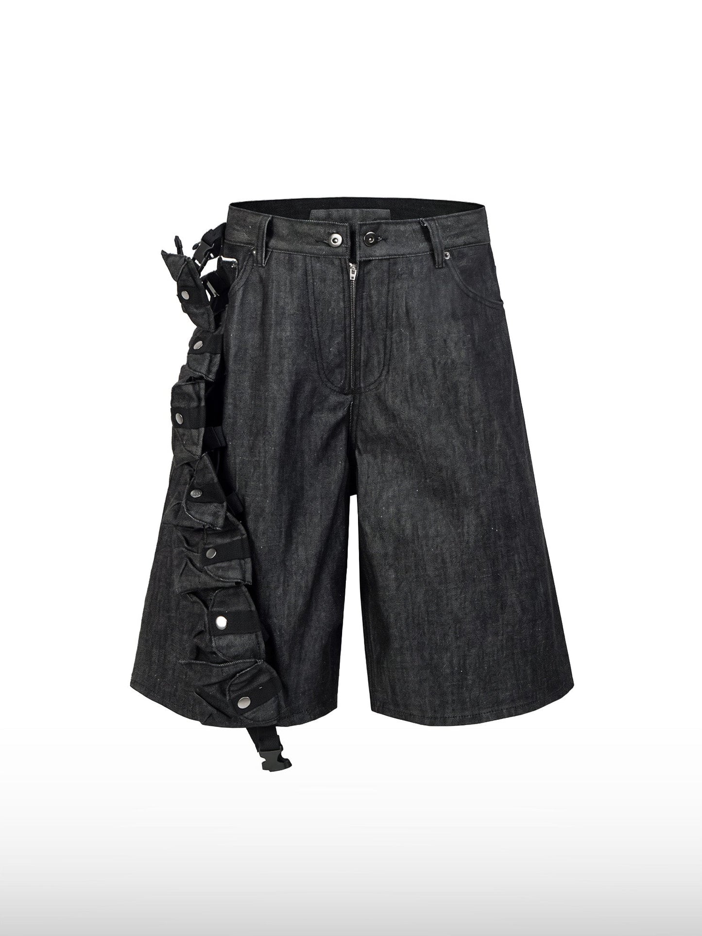 Multi-Pocket Denim Shorts