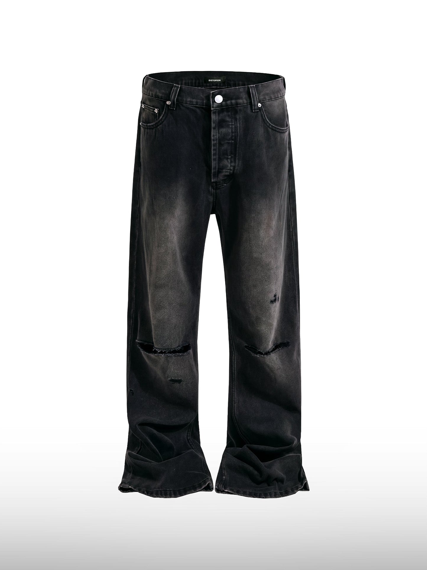 Ripped Black Flare Jeans
