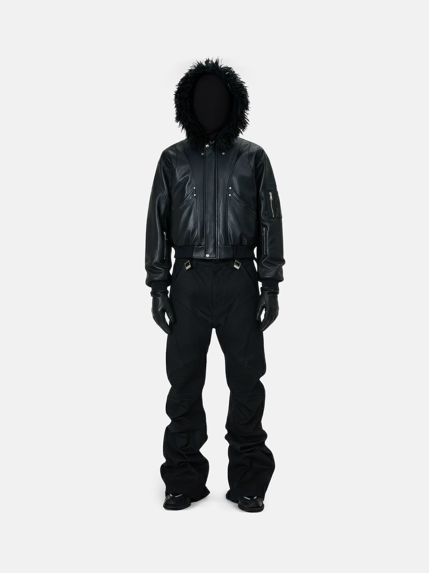 Shadow Faux Leather Hooded Jacket
