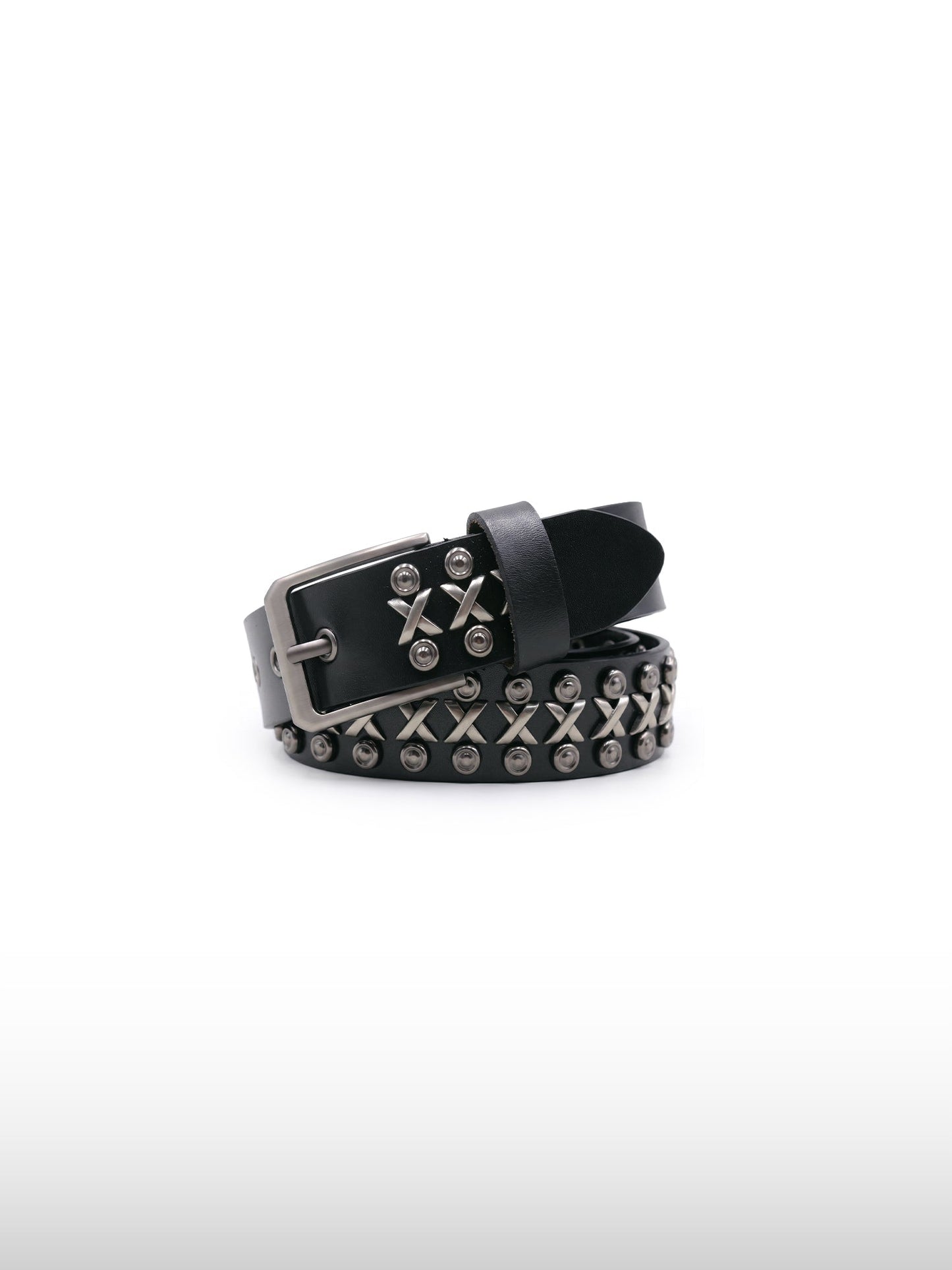 Studded Cross Leather Belt