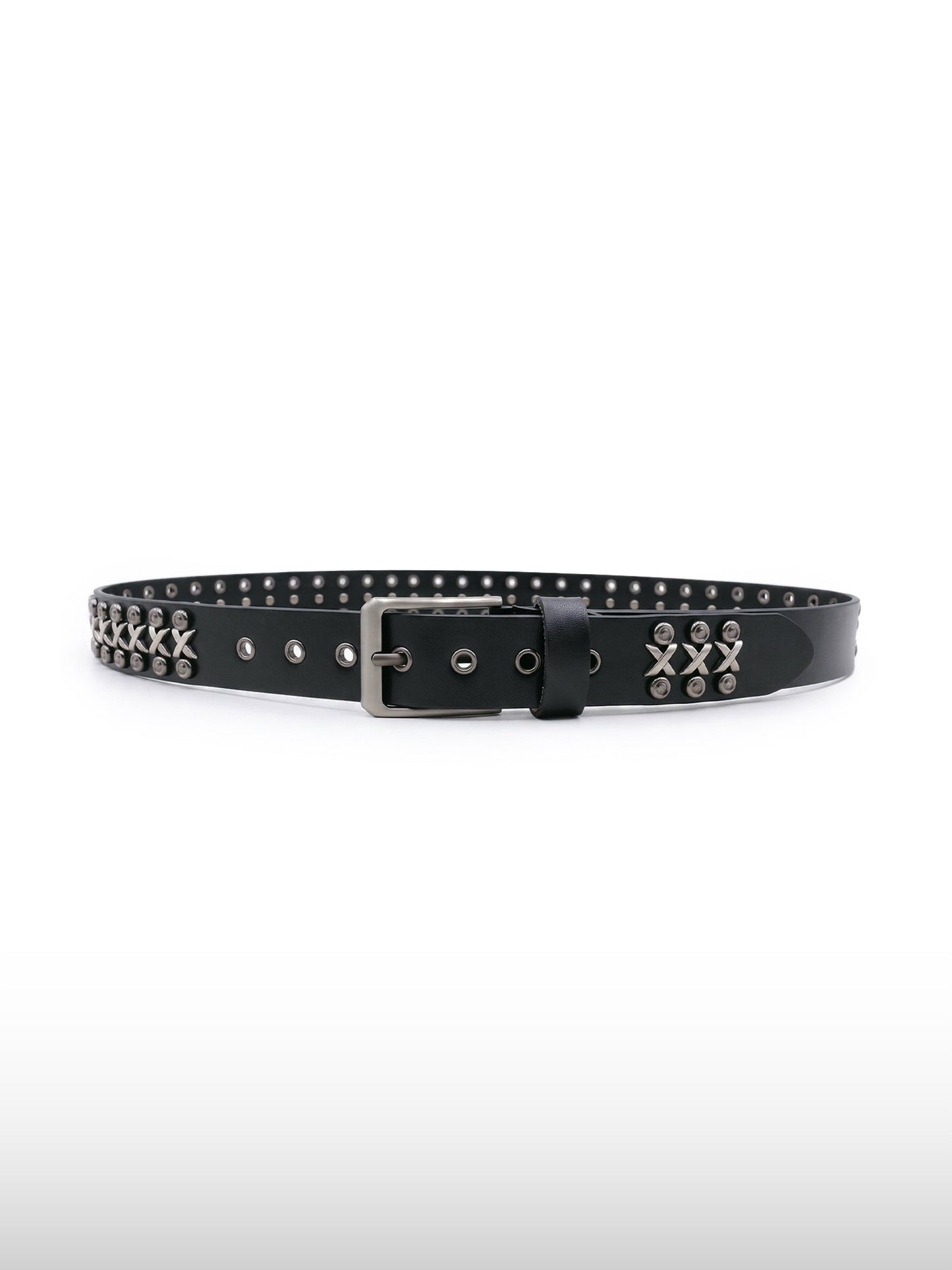 Studded Cross Leather Belt
