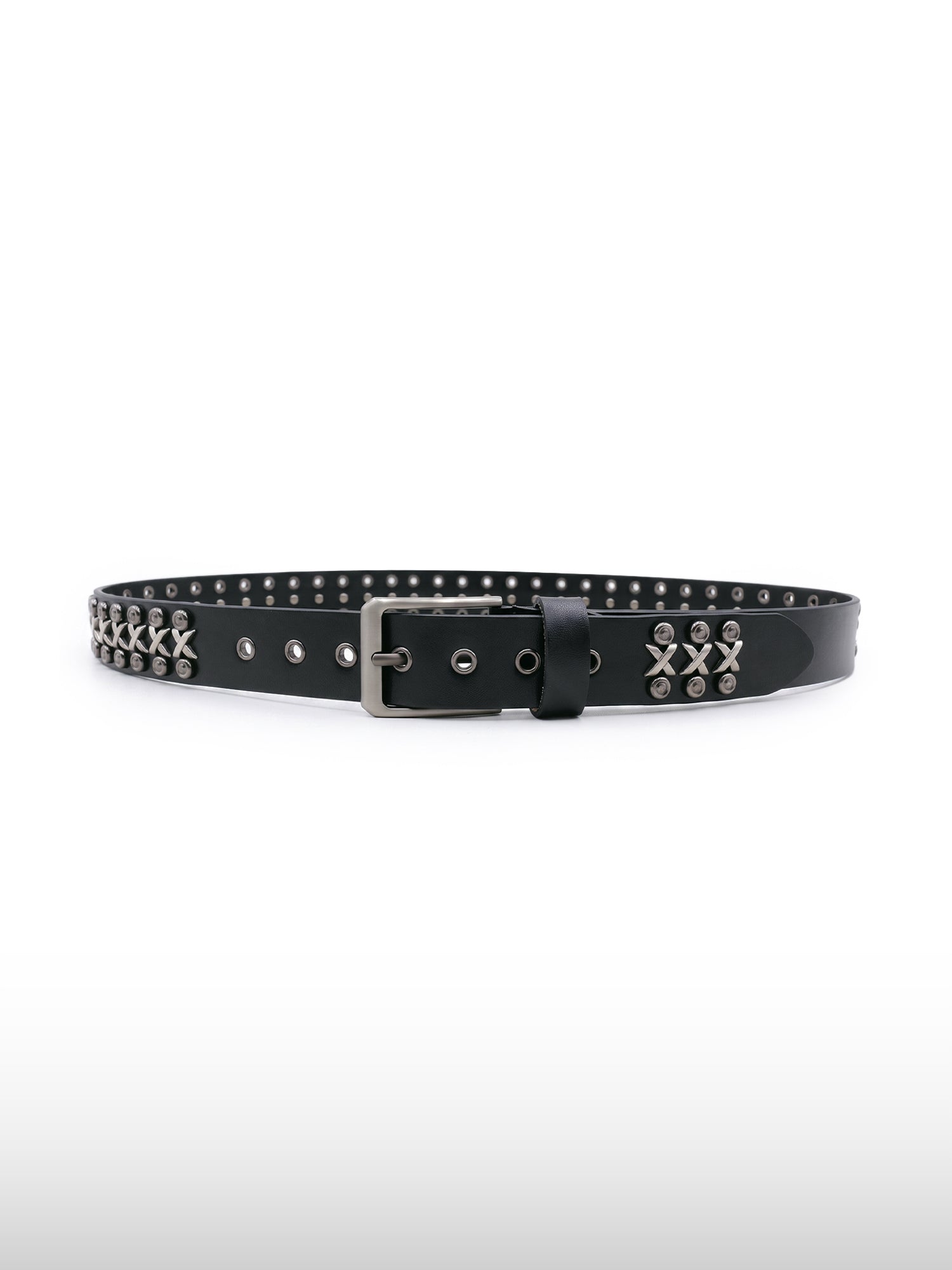 Studded Cross Leather Belt