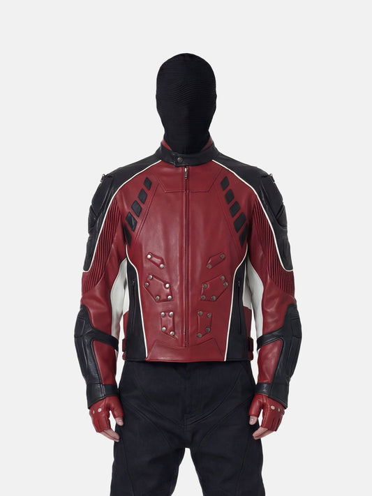 Red Black Moto Jacket